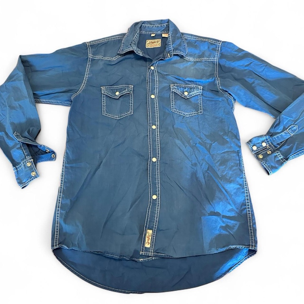 Rafter C Youth‎ XXL Cowboy Western Blue Shirt